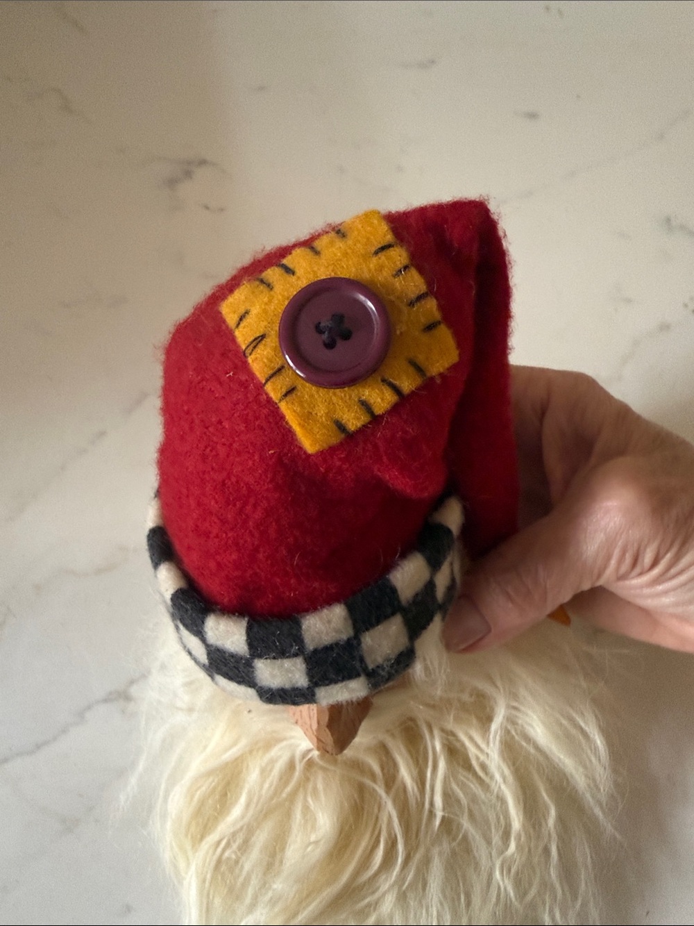 Handcrafted Santa Tree Topper Real Fur Beard - Picture 9 of 10